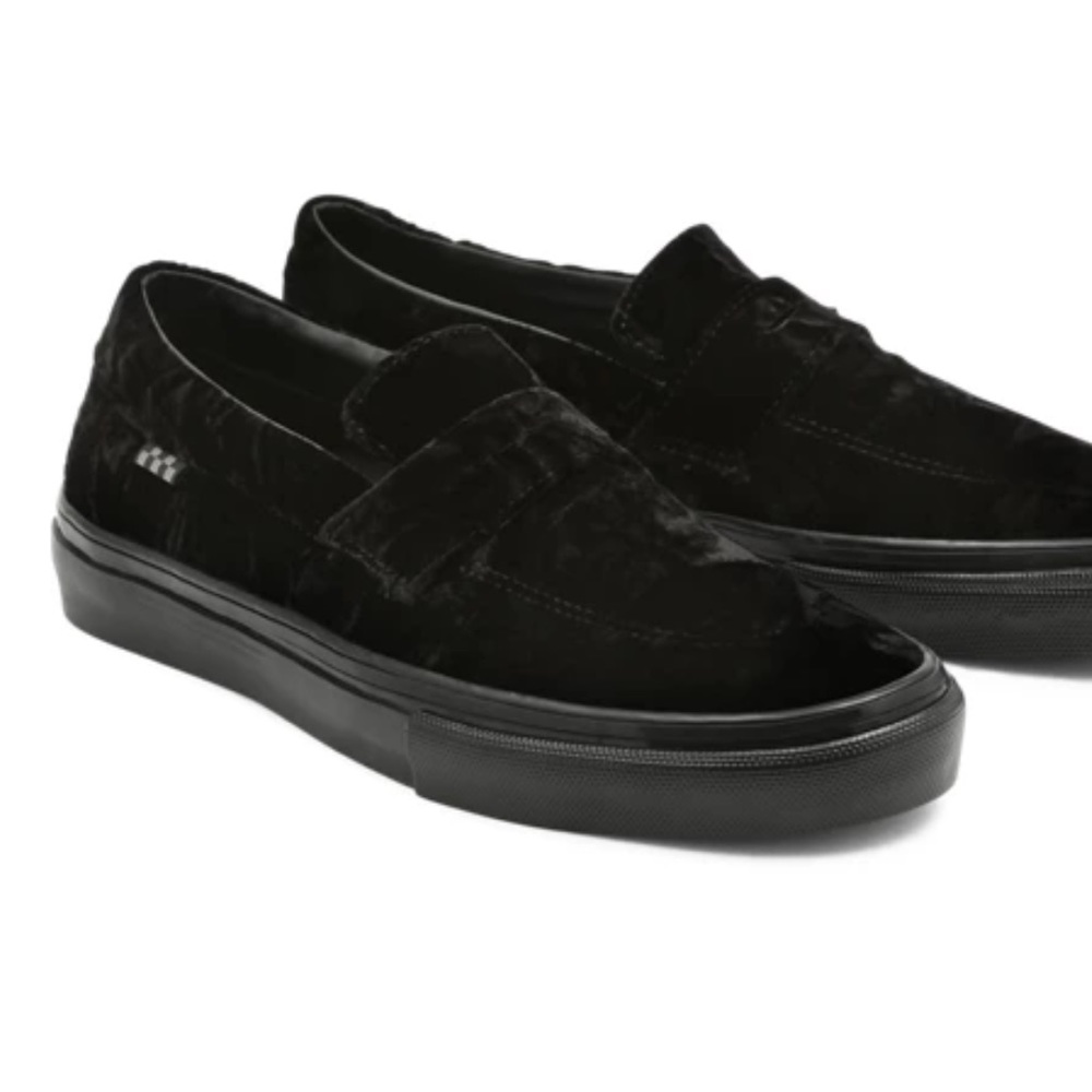 Vans Black Velvet Penny Loafers - Women's